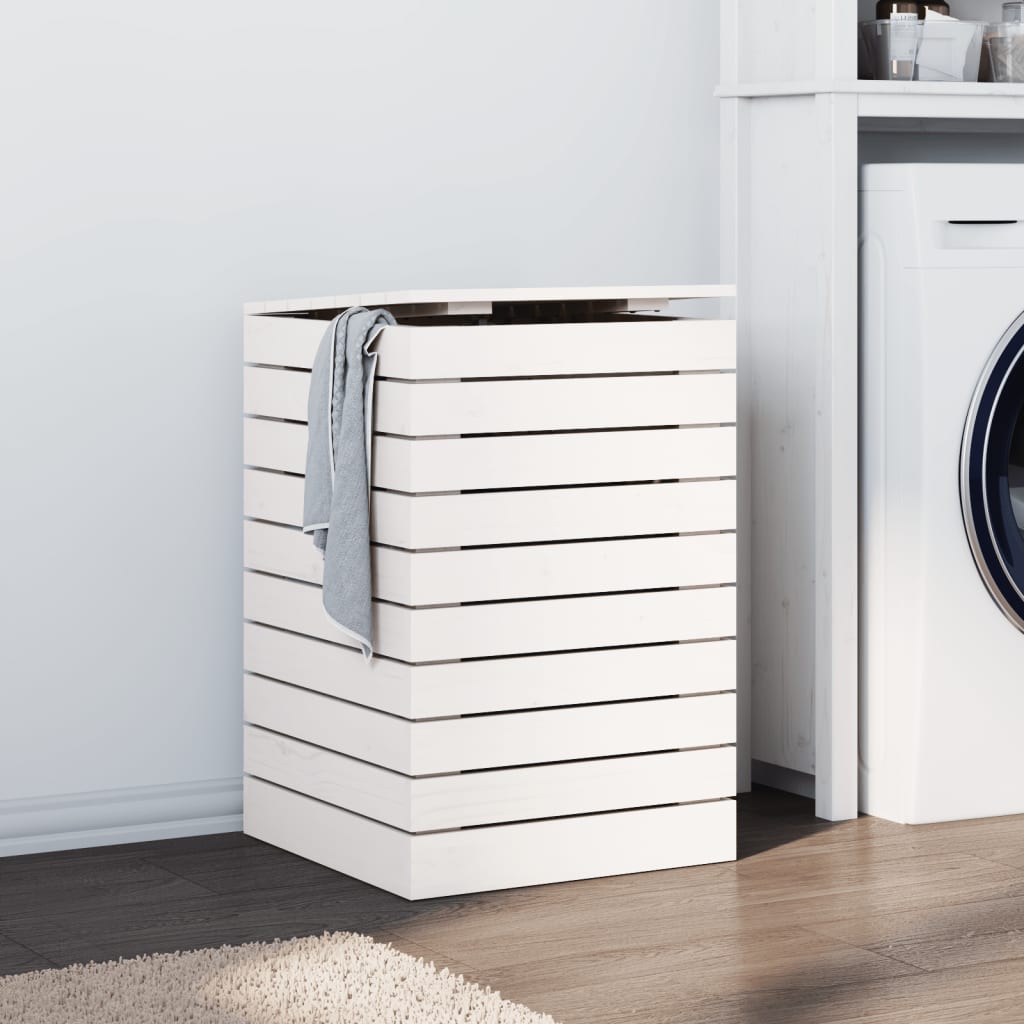 Cesto Per Bucato 88,5X44X66 Cm Legno Massello Pino