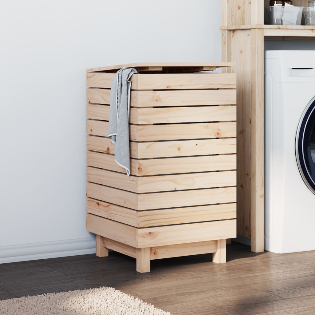 Cesto Per Bucato Legno Massello Pino