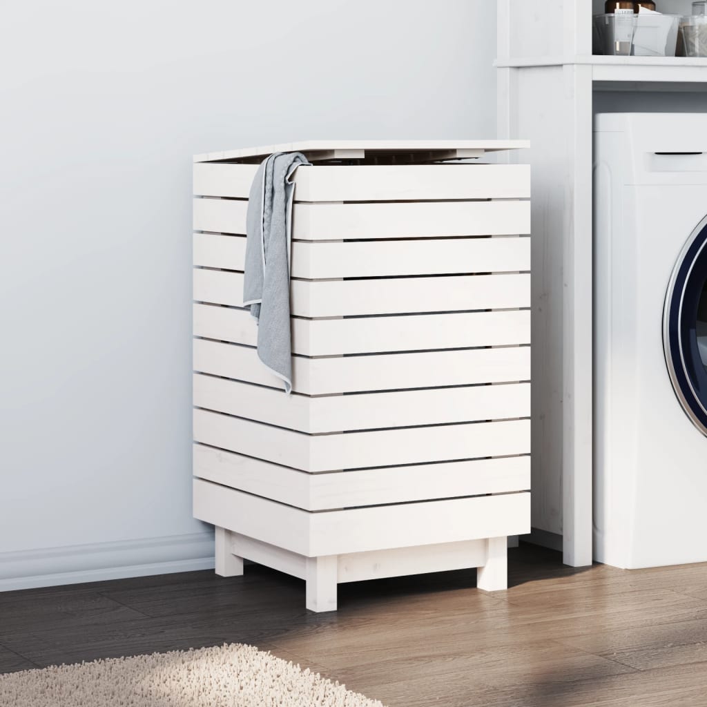 Cesto Per Bucato Legno Massello Pino
