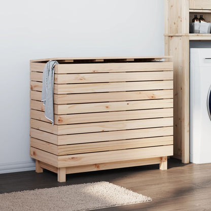 Cesto Per Bucato Legno Massello Pino