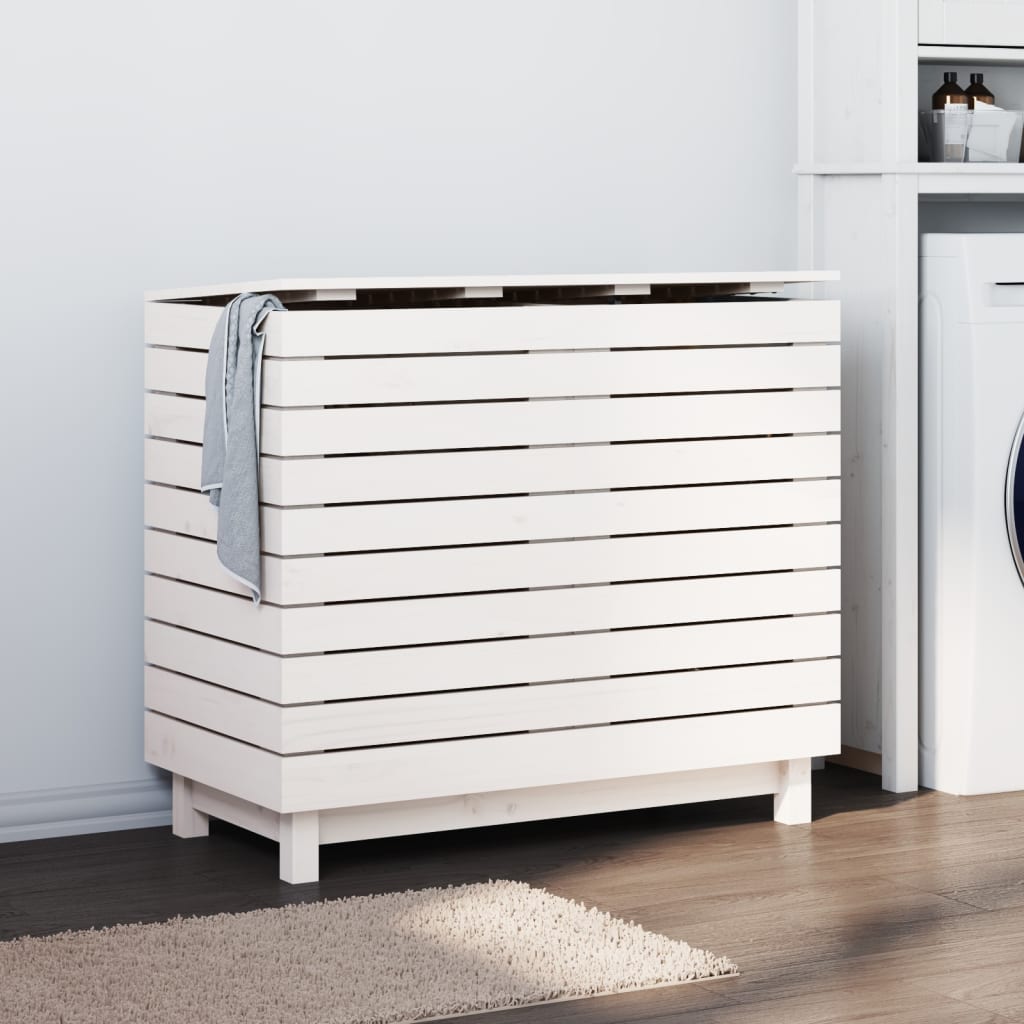 Cesto Per Bucato Legno Massello Pino