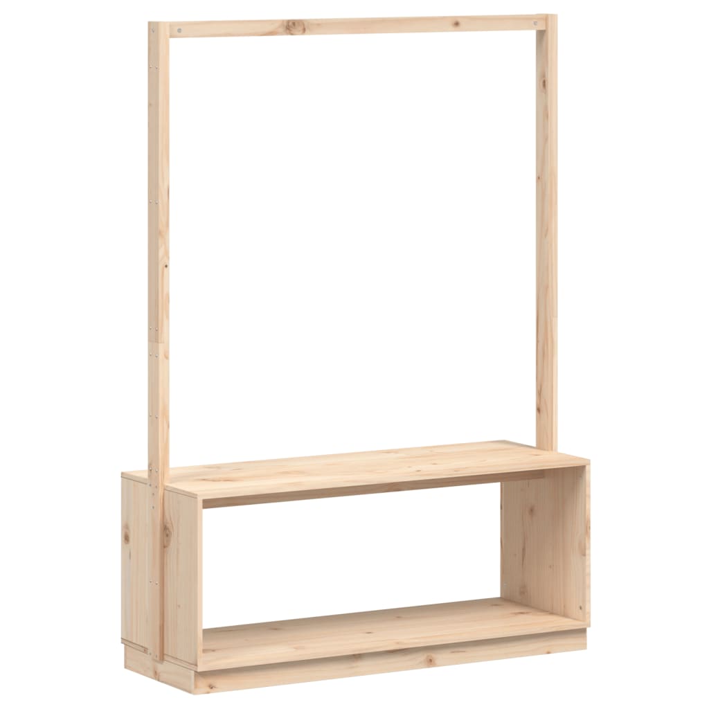 Appendiabiti Con Porta Scarpe 113X40X157,5 Cm Massello Pino