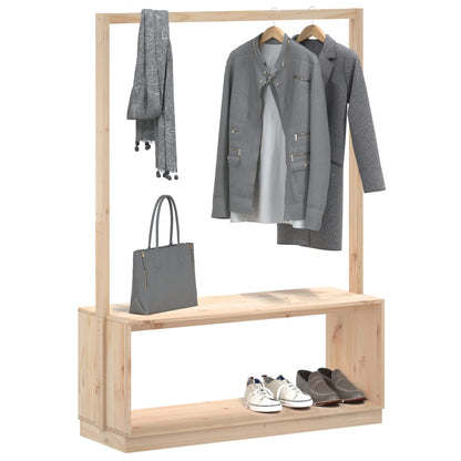 Appendiabiti Con Porta Scarpe 113X40X157,5 Cm Massello Pino