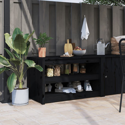 Mobile Da Cucina Da Esterno Nero Legno Massello Di Pino Pino Nero