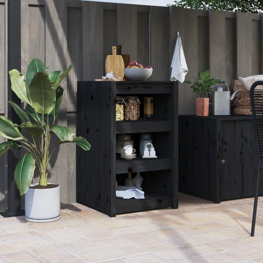 Mobile Da Cucina Da Esterno Nero Legno Massello Di Pino Pino Nero