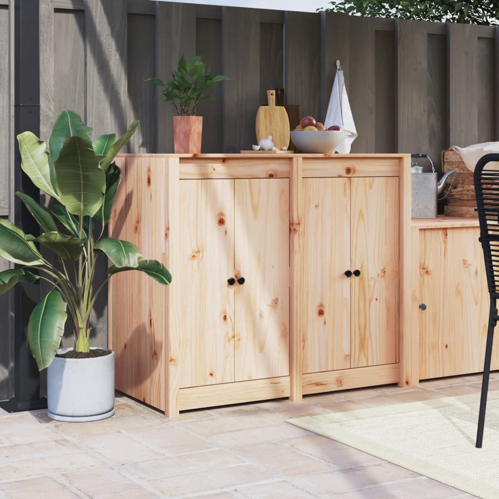 Ante Da Cucina Da Esterno Nere 50X9X82 Cm Legno Massello Di Pino