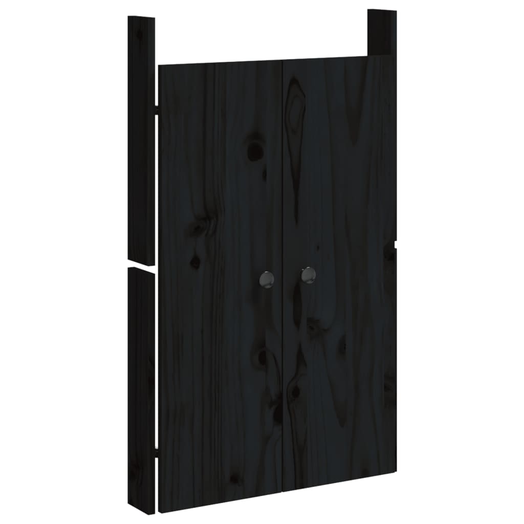 Ante Da Cucina Da Esterno Nere 50X9X82 Cm Legno Massello Di Pino