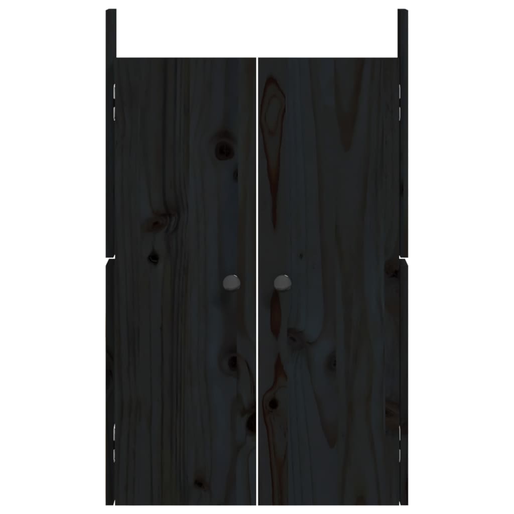Ante Da Cucina Da Esterno Nere 50X9X82 Cm Legno Massello Di Pino