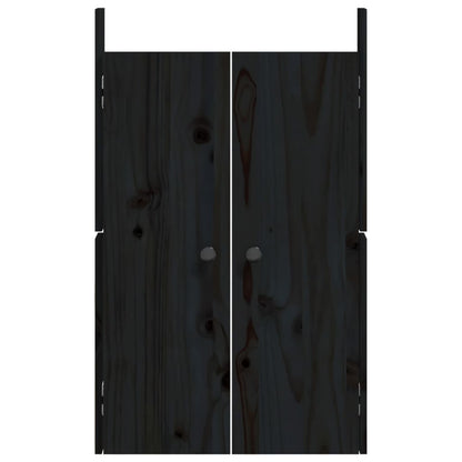 Ante Da Cucina Da Esterno Nere 50X9X82 Cm Legno Massello Di Pino