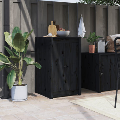 Ante Da Cucina Da Esterno Nere 50X9X82 Cm Legno Massello Di Pino
