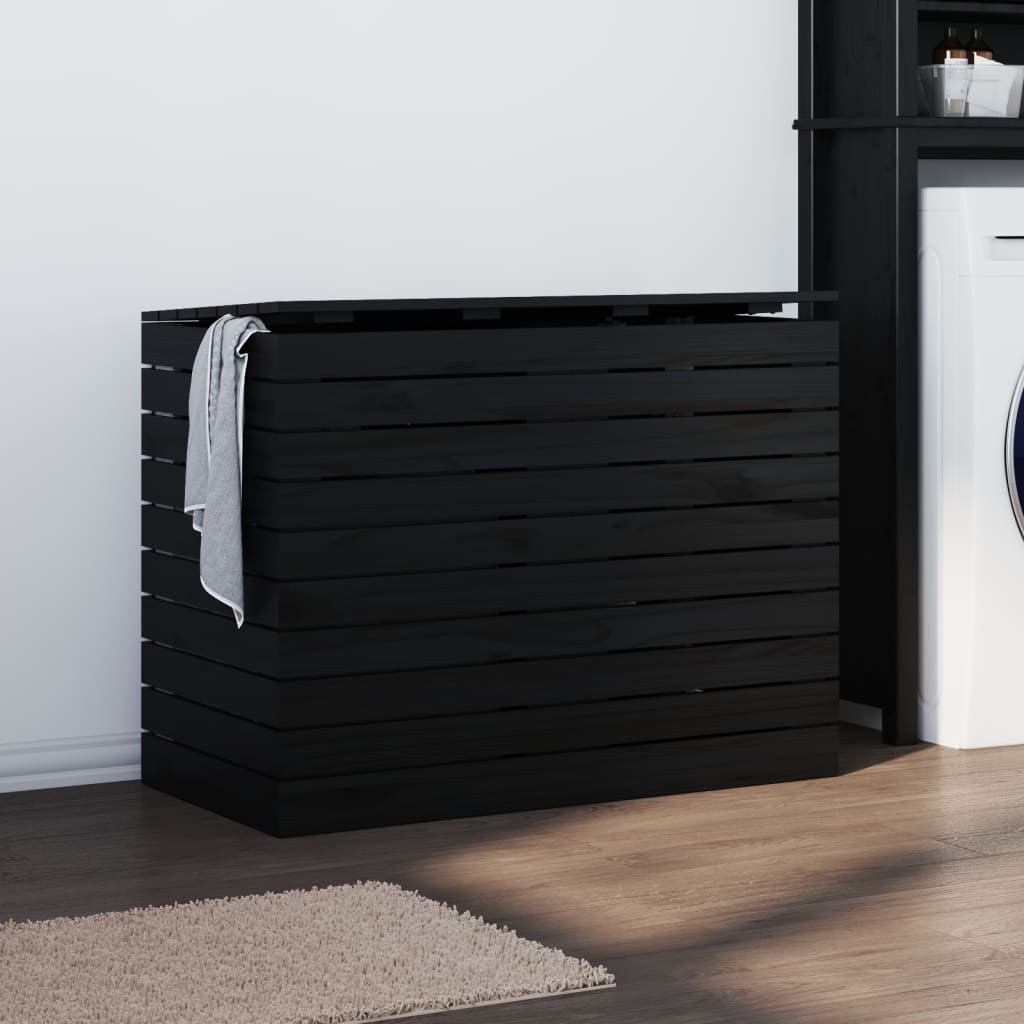 Cesto Per Bucato 88,5X44X66 Cm Legno Massello Pino