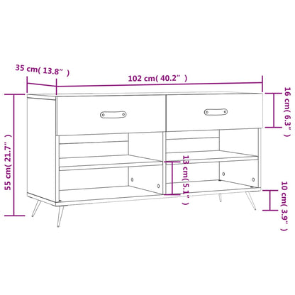 Panca Porta Scarpe 102X35X55 Cm Legno Multistrato