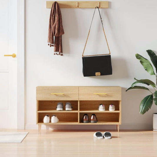 Panca Porta Scarpe 102X35X55 Cm Legno Multistrato
