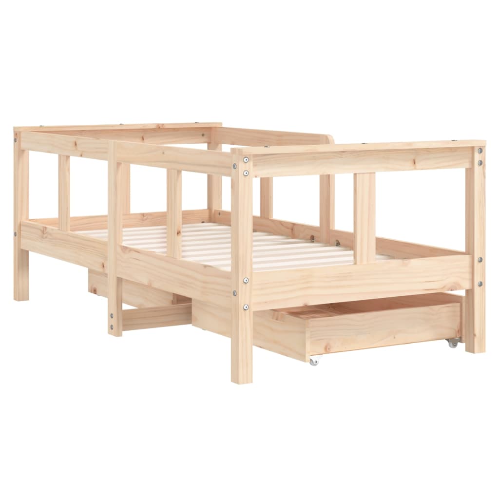 Giroletto Bambini Con Cassetti Legno Massello Di Pino