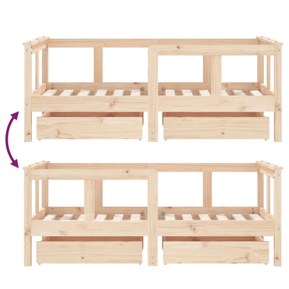 Giroletto Bambini Con Cassetti Legno Massello Di Pino