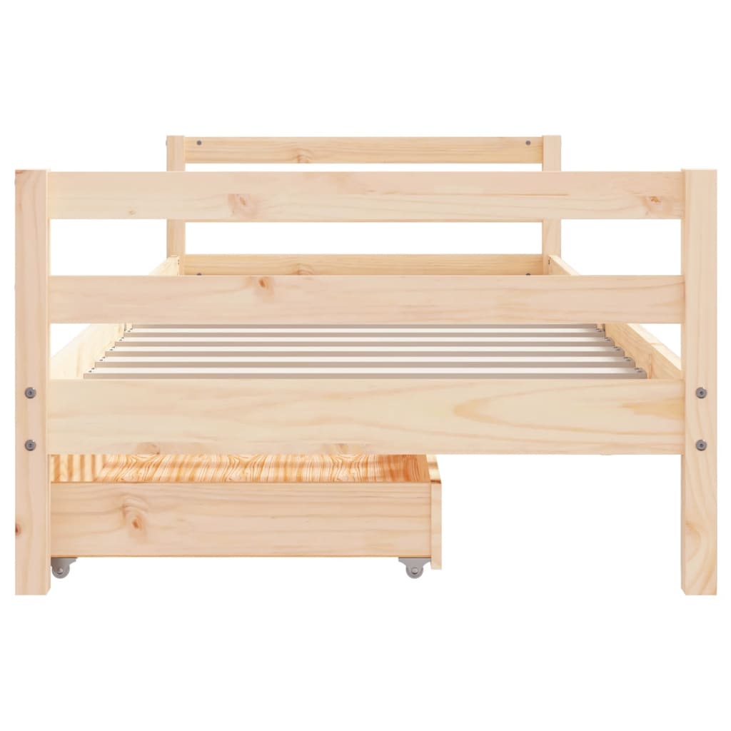 Giroletto Per Bambini Con Cassetti 90X190Cm Legno Massello Pino