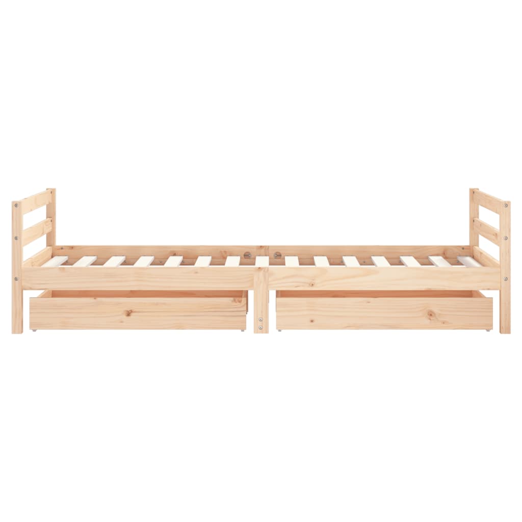 Giroletto Per Bambini Con Cassetti 90X190Cm Legno Massello Pino