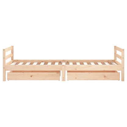 Giroletto Per Bambini Con Cassetti 90X190Cm Legno Massello Pino