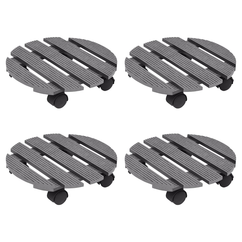 Carrelli Porta Piante 4 Pz Marroni Ø30X7,5 Cm Wpc