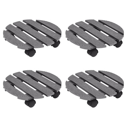 Carrelli Porta Piante 4 Pz Marroni Ø30X7,5 Cm Wpc