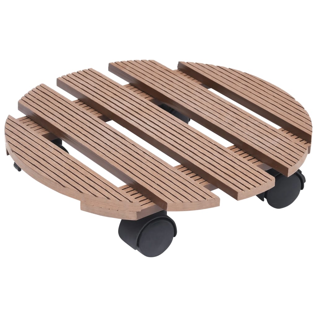 Carrelli Porta Piante 4 Pz Marroni Ø30X7,5 Cm Wpc