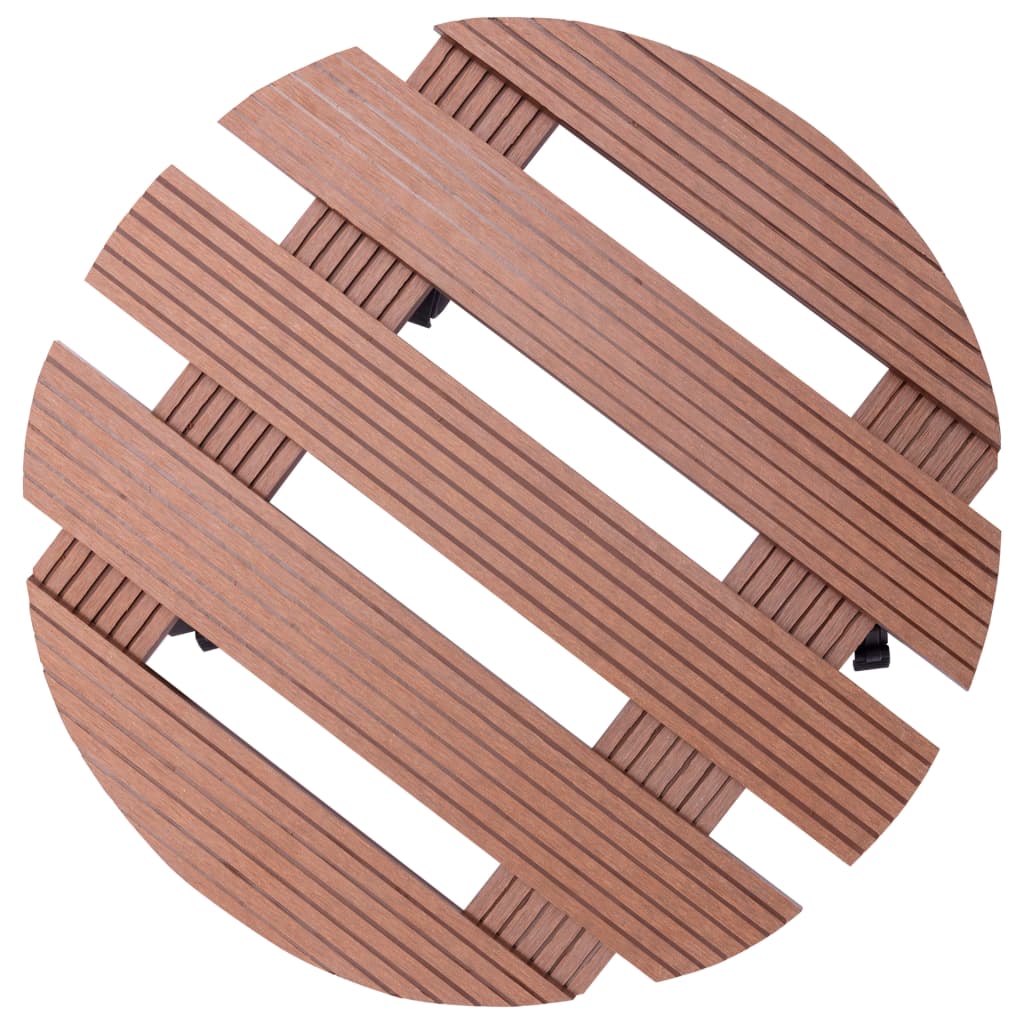 Carrelli Porta Piante 4 Pz Marroni Ø30X7,5 Cm Wpc