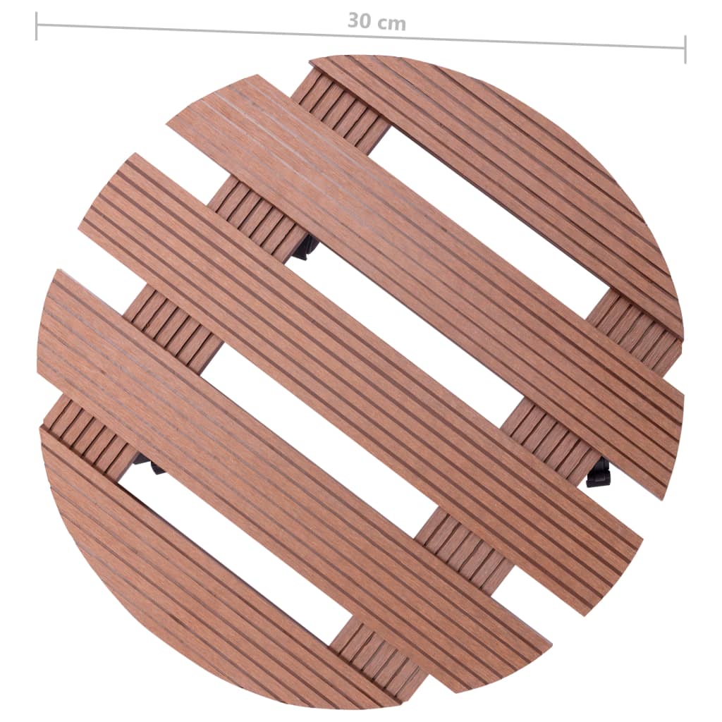 Carrelli Porta Piante 4 Pz Marroni Ø30X7,5 Cm Wpc