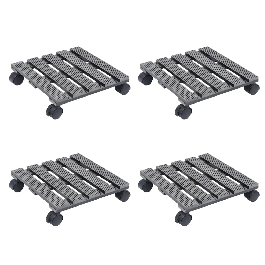Carrelli Porta Piante 4 Pz Marroni Ø30X7,5 Cm Wpc
