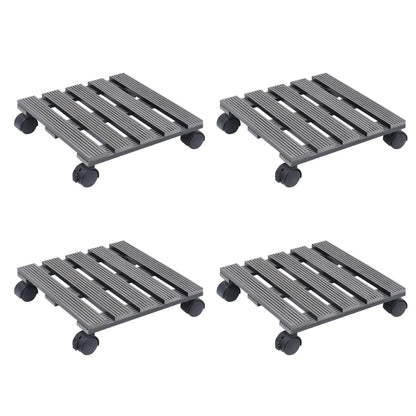 Carrelli Porta Piante 4 Pz Marroni Ø30X7,5 Cm Wpc