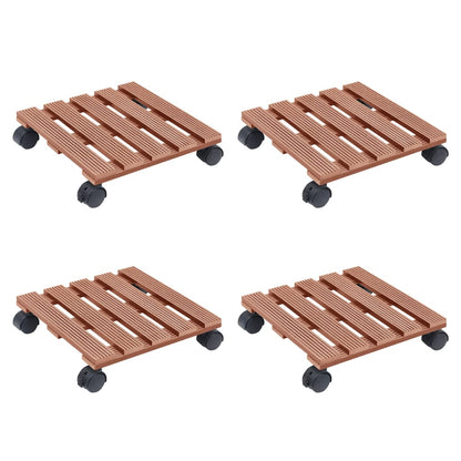 Carrelli Porta Piante 4 Pz Marroni Ø30X7,5 Cm Wpc