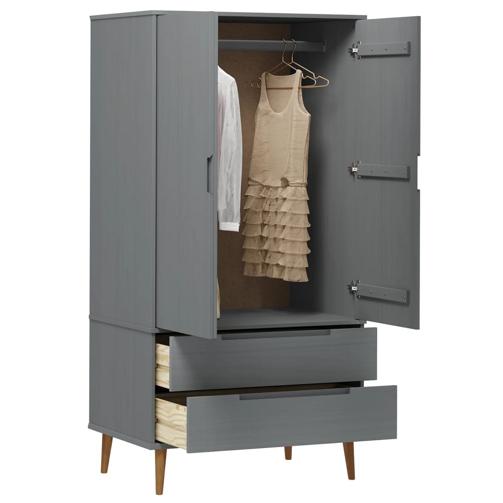 Armadio Molde 90X55X175 Cm In Legno Massello Di Pino