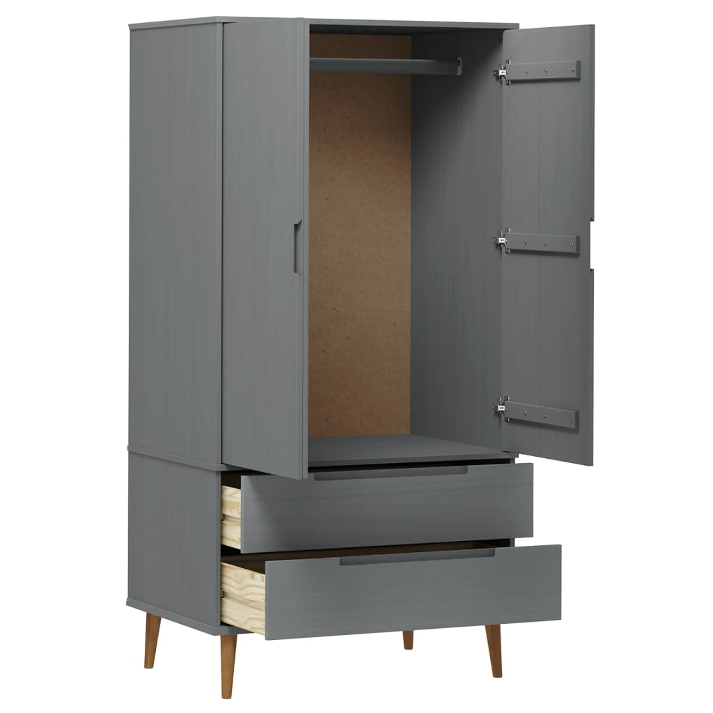 Armadio Molde 90X55X175 Cm In Legno Massello Di Pino