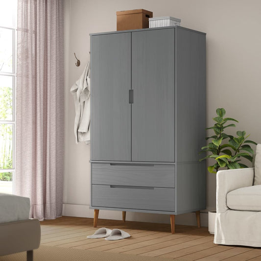 Armadio Molde 90X55X175 Cm In Legno Massello Di Pino