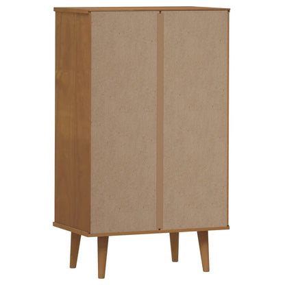 Scarpiera Molde Marrone 59,5X35X103Cm In Legno Massello Di Pino