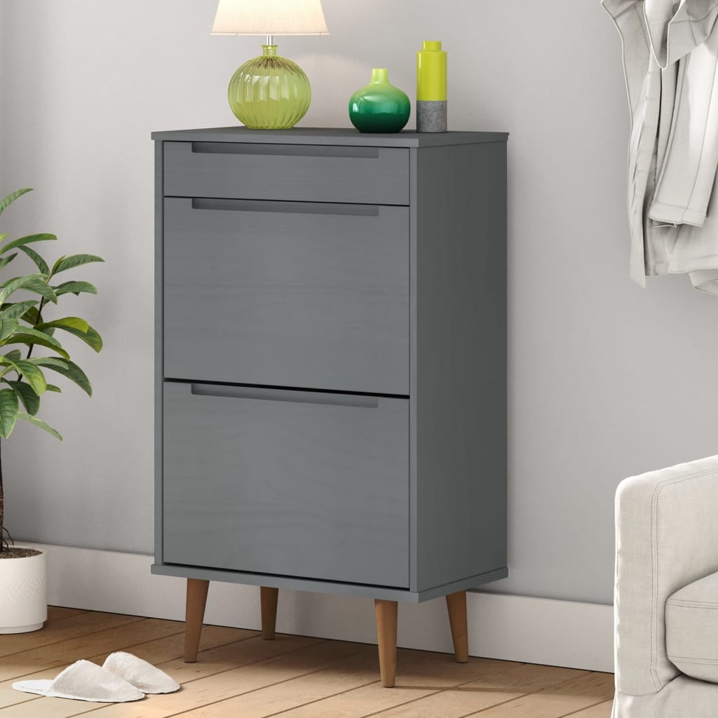 Scarpiera Molde Marrone 59,5X35X103Cm In Legno Massello Di Pino