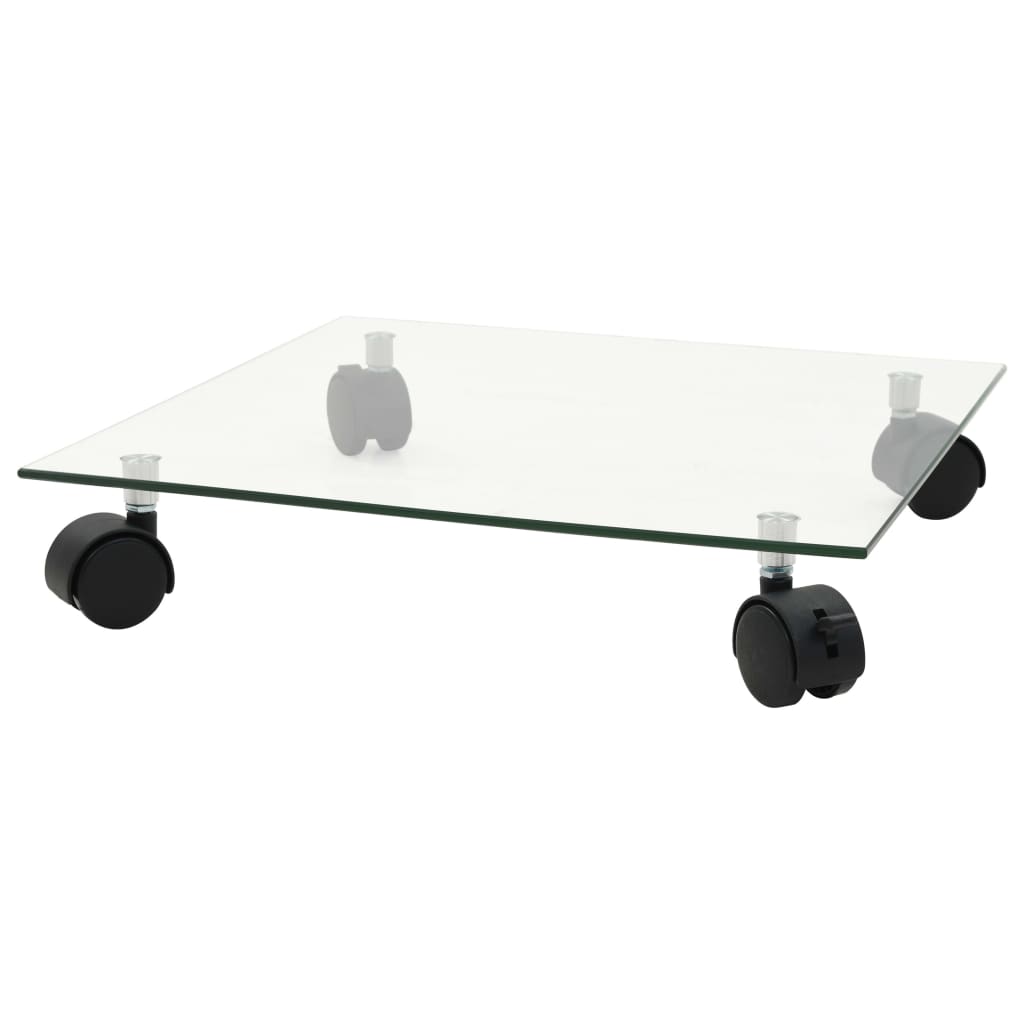 Carrelli Porta Piante 4 Pz 35X35 Cm Vetro Temperato Quadrati Crema