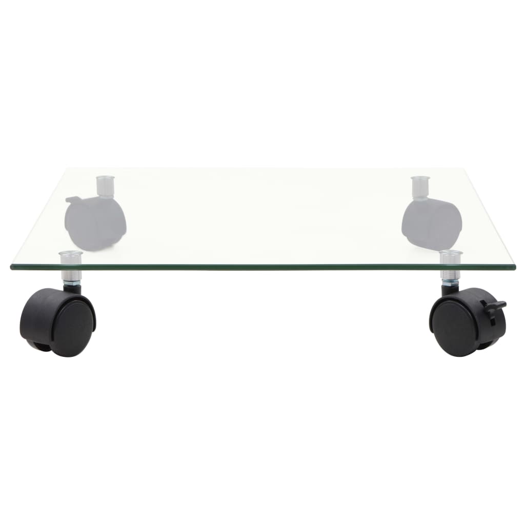 Carrelli Porta Piante 4 Pz 35X35 Cm Vetro Temperato Quadrati Crema