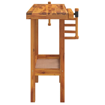 Banco Da Lavoro Con Morse 92X48X83 Cm Legno Massello Di Acacia