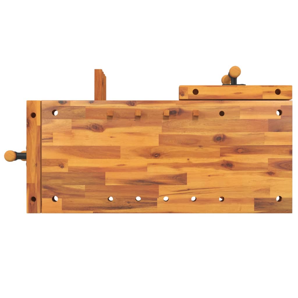 Banco Da Lavoro Con Morse 92X48X83 Cm Legno Massello Di Acacia