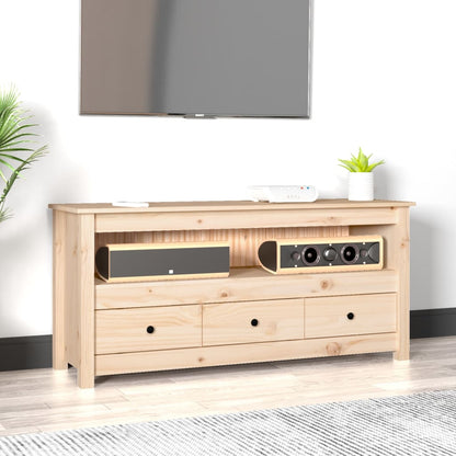 Mobile Porta Tv 114X35X52 Cm In Legno Massello Di Pino