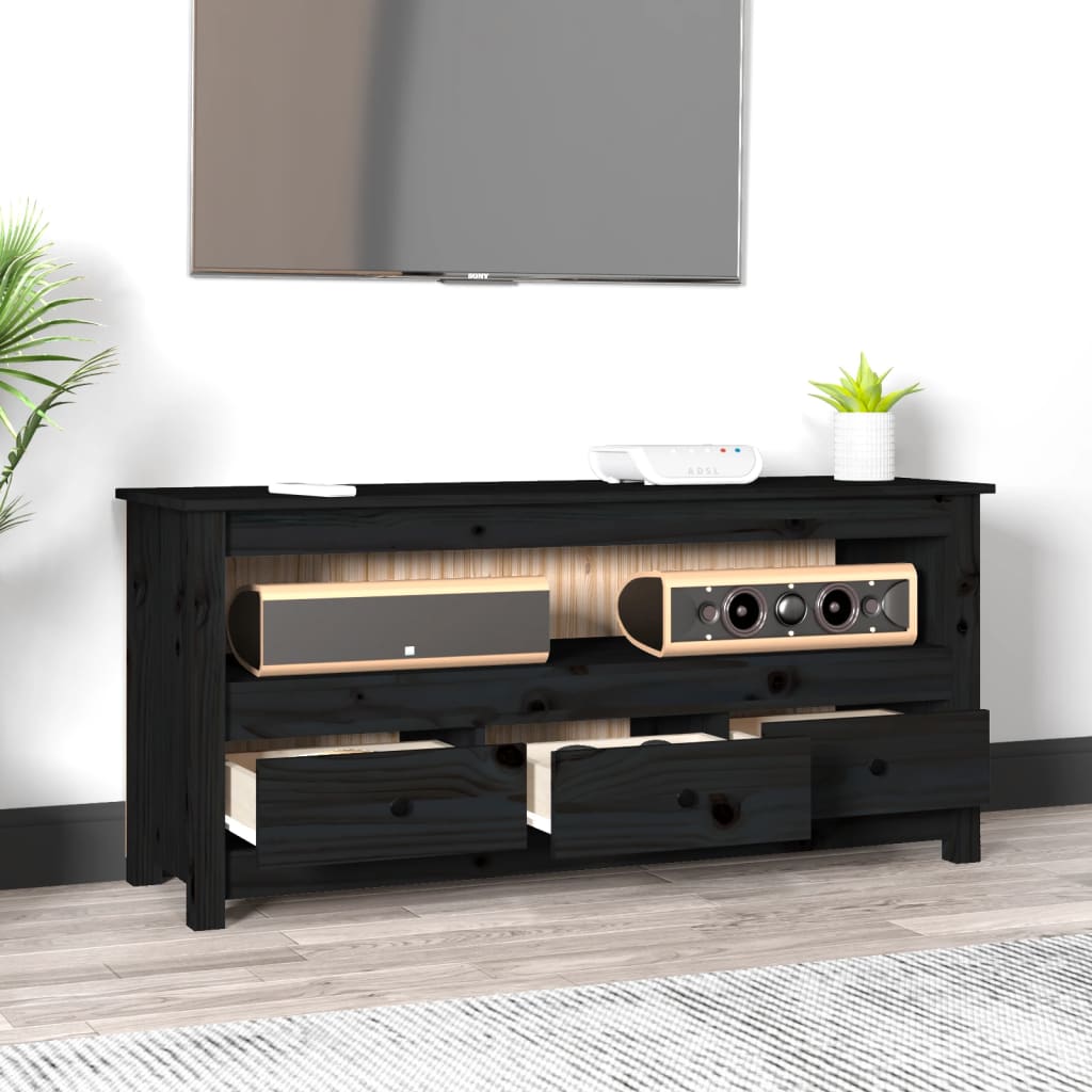 Mobile Porta Tv 114X35X52 Cm In Legno Massello Di Pino