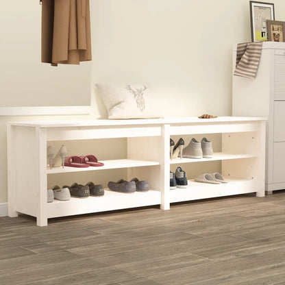 Scarpiera Nera 160X36,5X50 Cm In Legno Massello Di Pino