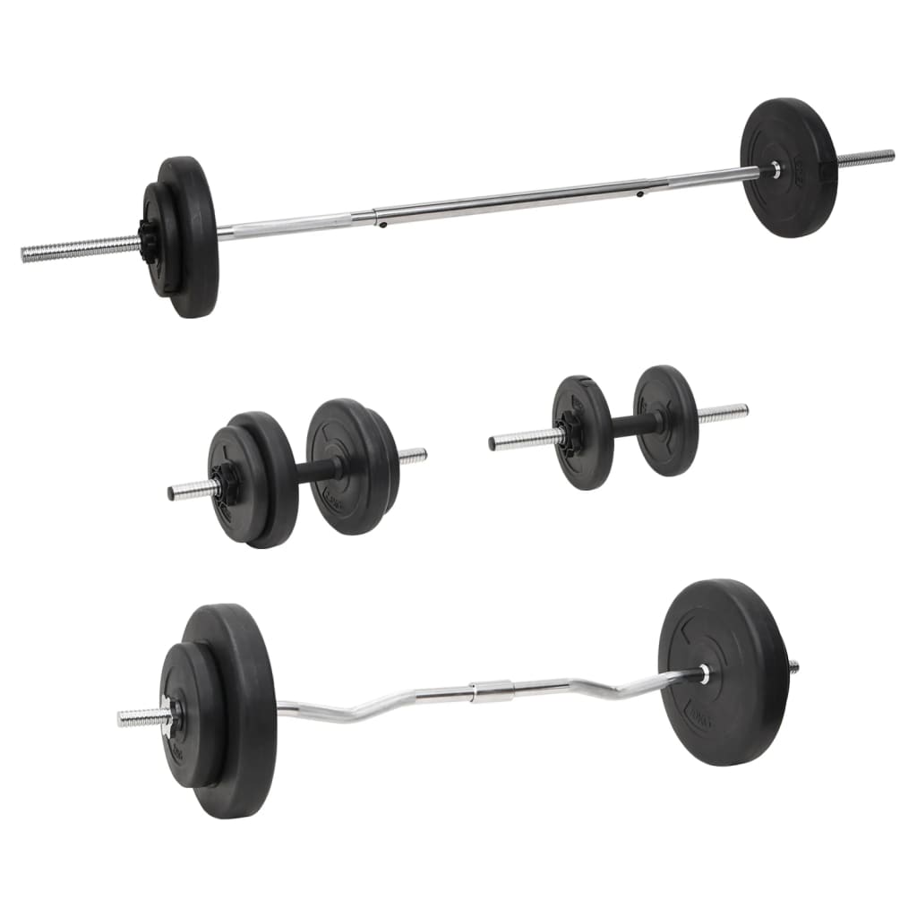 Set Bilanciere E Manubri Con Dischi