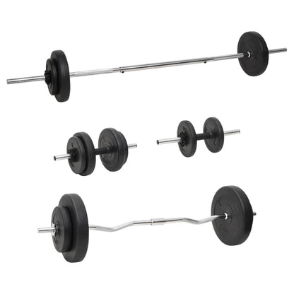 Set Bilanciere E Manubri Con Dischi