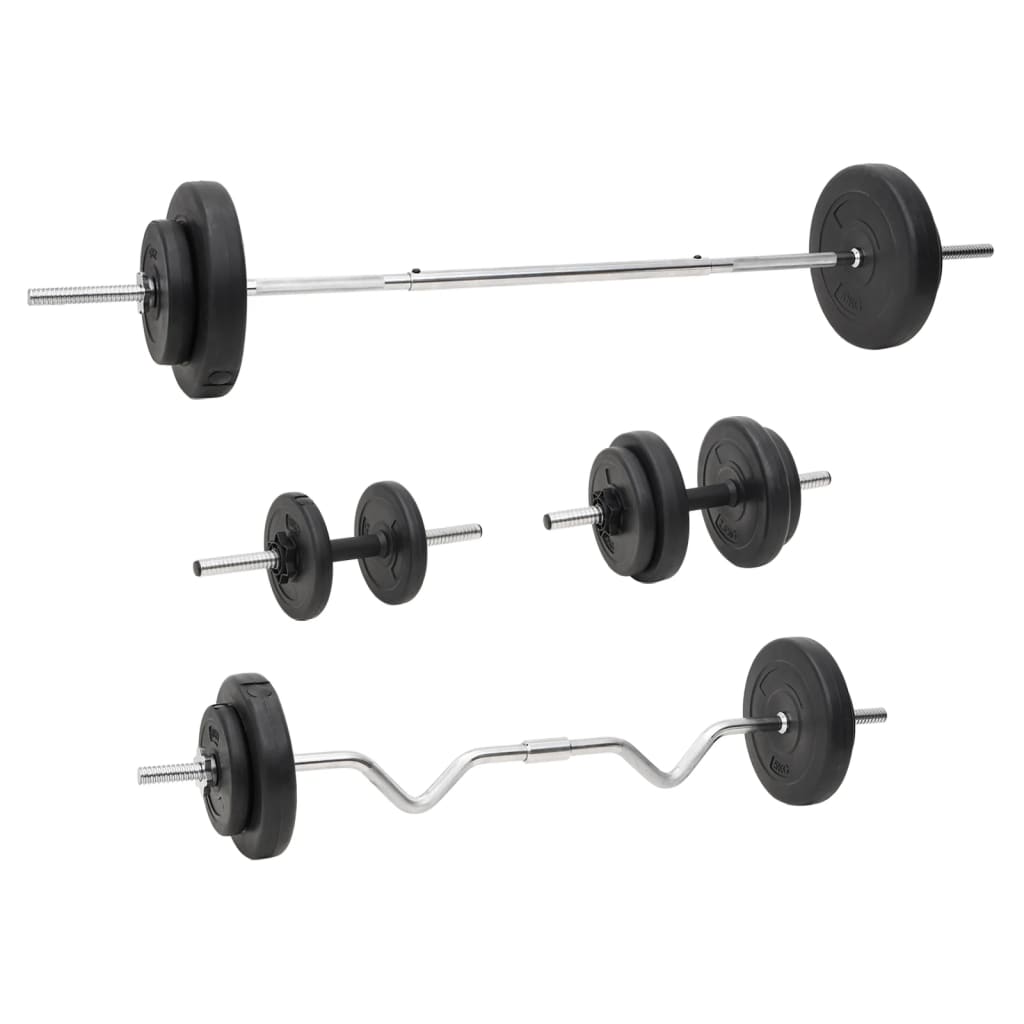 Set Bilanciere E Manubri Con Dischi