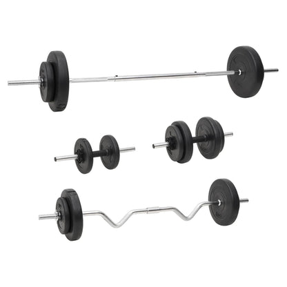 Set Bilanciere E Manubri Con Dischi