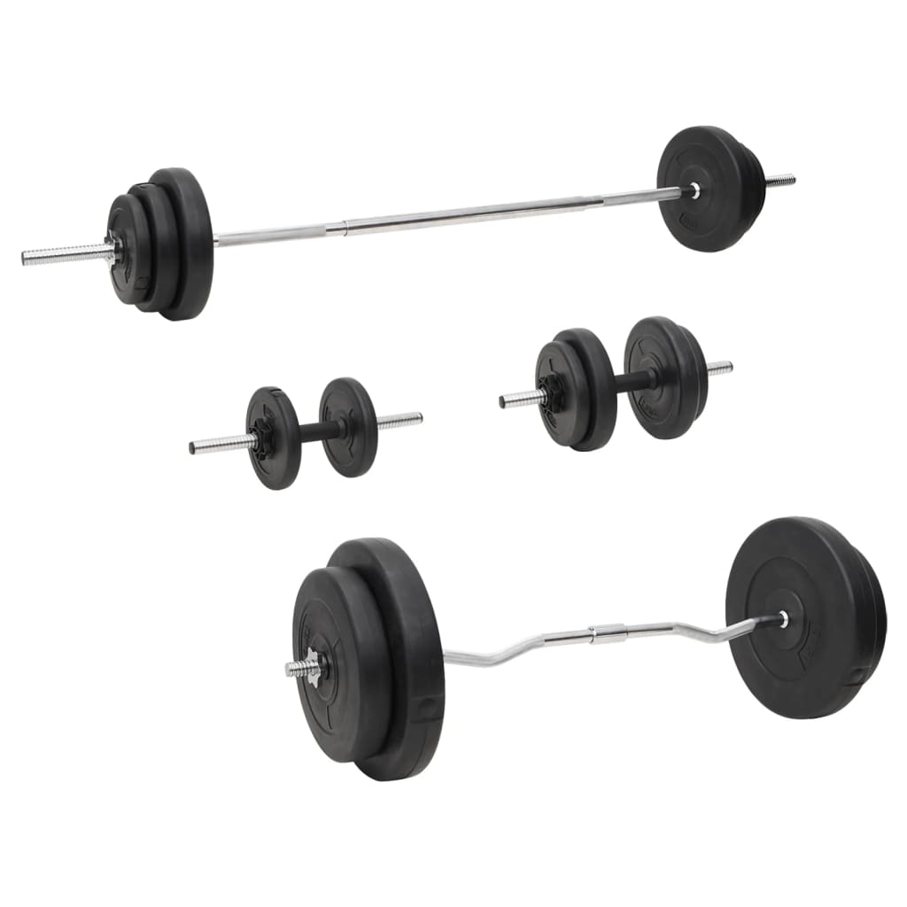 Set Bilanciere E Manubri Con Dischi