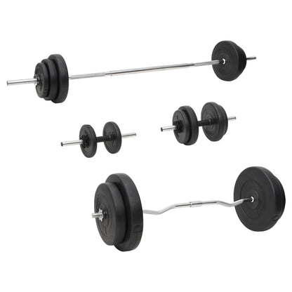 Set Bilanciere E Manubri Con Dischi