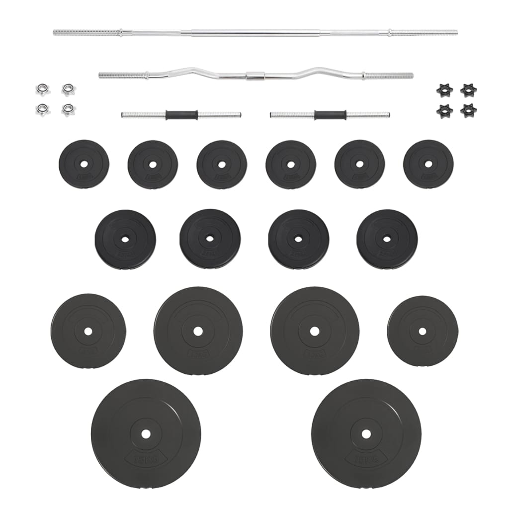 Set Bilanciere E Manubri Con Dischi
