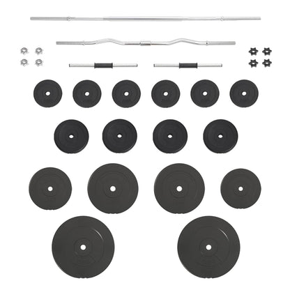 Set Bilanciere E Manubri Con Dischi